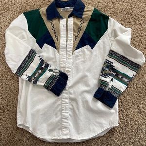 Retro Western Long sleeve Button Down